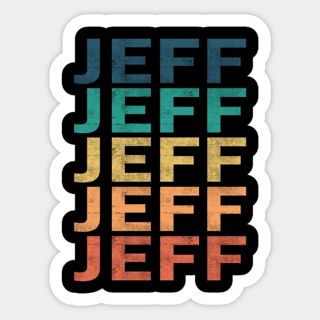 Jeff Name T Shirt - Jeff Vintage Retro Name Gift Item Tee Sticker by henrietacharthadfield